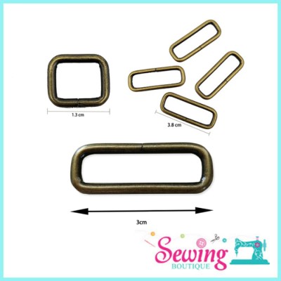 RING - SQUARE SHAPE-METAL-1.3CM/38MM/30MM(BRONZE) (1PC)